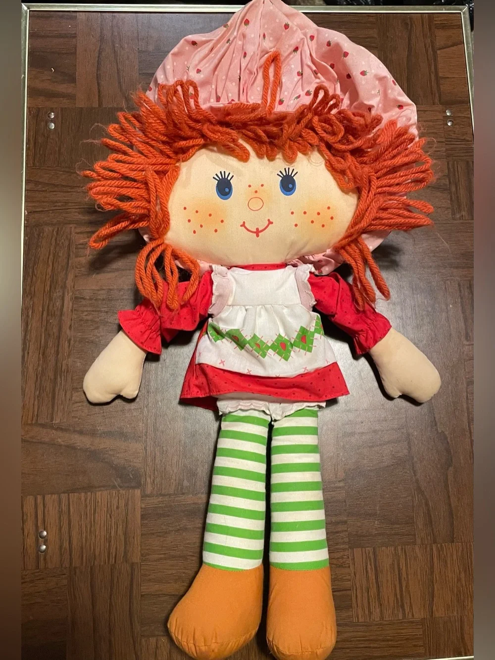 Vintage 80s Strawberry Shortcake Doll by Kenner. 18-Inches Stuffed Plush RagDoll